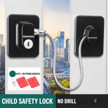 3 Pcs Child Safety Refrigerator Lock With Key, No Drill Easy Install Multi-Purpose Home Security Lock For Fridge Freezer Cabinet Drawer Wardrobe Window Oven Toilet Microwave Sliding Door Cupboard, Baby Proofing Lock Set, Christmas Shopping Gift - Multicolor - View 11
