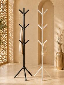 1pc Black & White Modular Tree-Shaped Standing Coat Rack, Easy Assembly Vertical Garment Rack, Triangular Stable Base, Multi-Prong Hook Design, Suitable For Bedroom, Entryway, Strong Load-Bearing, Can Store Coats, Bags, Hats, Minimalist Multi-Functional, Space-Saving, Practical Home Storage - Multicolor 2 - View 7