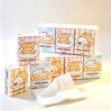 1/2/4/9/18/36acks Of Cartoon Pattern Handkerchief Paper, Cute Dog Pattern, Portable Small Packaging Tissue Paper, Handkerchief Paper And Student Pocket Tissue Paper, Essential Items For Returning To School, Daily Cleaning Tissue Paper, Travel Set - Multicolor - View 5