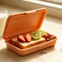 Macaron 4-Color Sandwich Bento Box, Flip Lid Snap Design, PP Material, Microwave & Dishwasher , Reusable Food Storage Container For Home, Kitchen Meal Prep, Picnic, School And Work - Multicolor - View 17