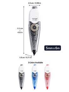 3pcs Aesthetic Press-Type Correction Tape Set, Refillable Large Capacity White Out Tape, Portable Smooth Correction Roller With Refills For Middle & High School Students, School Supplies & Office Stationery - Multiple Options Available - View 6