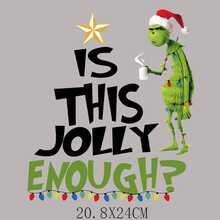 Panini Festive Grinch Xmas Iron‑On Heat Transfer Prints,Multi‑Pattern Heat Transfer Stickers For Garment Fabric DIY Handmade Decoration - Multicolor - View 10