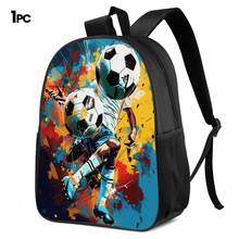Colorful Soccer 2D Print 3 Pieces Backpack Set, Large Capacity Backpack With Crossbody Bag And Pencil Case, Side Elastic Mesh Pocket For Water Bottle Storage, Wide Breathable Adjustable Shoulder Straps, Dynamic Sports Style For Daily Commute, Travel And Casual Storage - Printed Bag - View 13