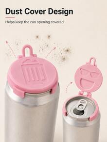 PLA Beverage Can Lid With Flip Cover, Dust And Insect Proof Cover, Suitable For Soda Water And Narrow Mouth Beer Cans, Multiple Colors Available, Picnic, Travel And Home Party Camping Accessory (Not For Food Contact) - Multicolor - View 4