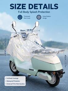 Electric Scooter Rain Cover, Waterproof Front Handlebar Cover With Rearview Mirror Sleeves And Clear Dashboard Window, Optional Seat Cover, Moped & Electric Bike Rain Protector For Daily Commuting, Outdoor Riding, 6 Style Options - A - View 11