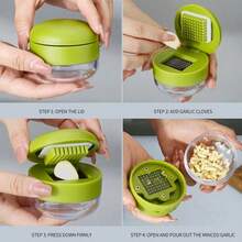 1pc Multifunctional Manual Garlic Press, 2-In-1 Kitchen Tool, Integrated Chopping And Grinding Function, Portable Handheld Plastic Garlic Chopper, Suitable For Garlic Cloves Processing, Ideal For Home Kitchen And Restaurant - Multicolor - View 6