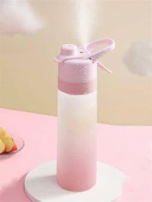 1pc Gradient Spray Sports Water Bottle, Portable Leak‑Proof Water Bottle With Handle For Outdoor Travel Fitness Student Summer Drinkware - Multicolor - View 3