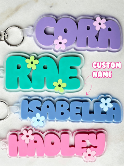 Backpack Name Tag Pendant, Lunch Bag Charm, Girls Backpack Name Tag, Kindergarten Keychain, Diaper Bag Tag, Letter Style, Colorful Cute, Personalized Custom, Halloween Edition, Christmas Gift, Wedding Use, Suitable For Teenagers, Birthday Gift, Custom 3D Letter Keychain