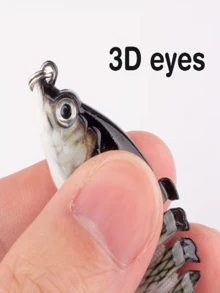 1pc Segmented Fish Imitation Hard Bait Soft Lure - 2.36 Inches/5g - Suitable For Fishing Trout And Bass In Freshwater And Saltwater - Multicolor - View 3
