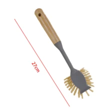 Bamboo Long Handle Kitchen Dish Brush, Suitable For Sink, Stove, Cookware And Non-Stick Pans, Soft Bristle Household Brush, Suitable For Daily Dishwashing, Grease Removal And Countertop Cleaning, Practical Kitchen Cleaning Tool, Suitable For Home Cooks, Families And Holiday Use - Cleaning Brush - View 3