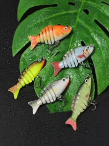 1pc Segmented Fish Imitation Hard Bait Soft Lure - 2.36 Inches/5g - Suitable For Fishing Trout And Bass In Freshwater And Saltwater - Multicolor - View 8