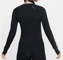 Nike Dri-Fit Pro Women's Long Sleeve Crew Neck Training T-Shirt, Black - Black - View 2