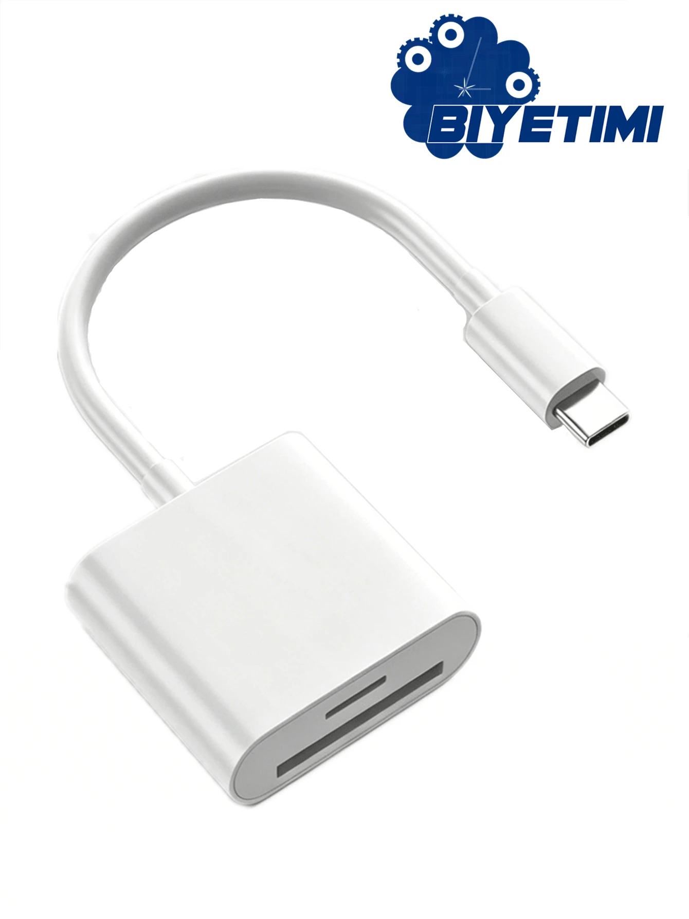 BIYETIMI Adaptor Pembaca Kartu SD USB C, Adaptor Pembaca Kartu Micro SD TF Tipe C, Adaptor Pembaca Kartu Memori Kamera 3-in-1 USB C ke USB - View 1