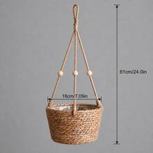 Macrame Woven Hanging Planter Basket, Indoor Outdoor Suspended Plant Storage Basket, Flower Pot Holder, Home Decor - Hanging Basket - View 5