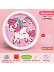 儿童 DIY 钻石画艺术工艺套件，手工制作钻石圆点贴纸绘画玩具，适合女学生 - 彩色 - 查看 10