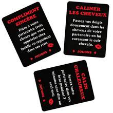 French Version Couple Flirty Challenge Cards, 50 Romantic Intimate Dare Tasks For Date Night. Portable Small Box Interactive Game Boosts Partners' Closeness, Ideal Novelty Gift For Valentine's Day, Anniversary Indoor Romantic Leisure Time - Multicolor - View 7