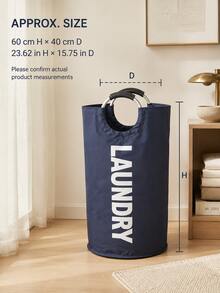 Extra Large Fabric Laundry Basket With Soft Thickened Handles, Foldable Round Clothes Storage Bin, Casual Style Laundry Organizer For Bedroom, Bathroom, Dorm And Multi-Room Home - Multicolor - View 8