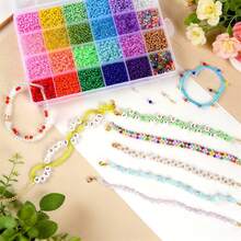 1 Set 3mm Seed Bead Kit For Handmade DIY Bracelets, Necklaces, Earrings, Phone Charms, Craft Supplies, Bag Charms, Storage Box Decorations - A - View 2