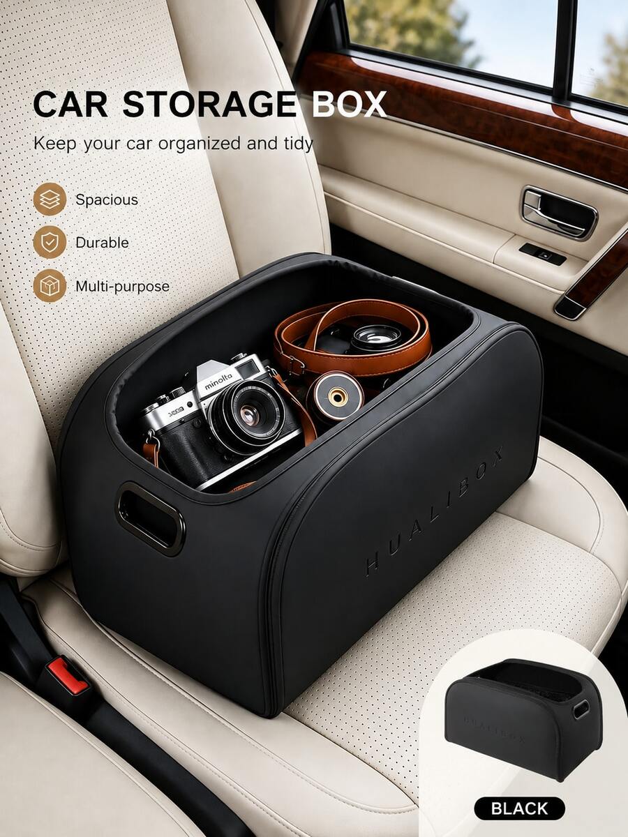 Portable Car Storage Bag, Double Layer Mesh Pockets, Large Capacity Car Organizer With Reinforced Handle, Keeps Car Interior Neat And Organized, Suitable For Tools, Snacks, Books, Drinks, Camping Gear And Long Distance Road Trips - Multicolor - View 1