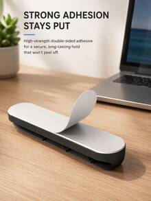 1/2/3pcs Black & White Clip-On Self-Adhesive Cable Organizer, Compatible With C/Lightning/A Interface, Suitable For Phone, Tablet, Laptop, Earphone Desktop And Car Cable Management, Space-Saving Cable Organizer Accessory - A - View 6