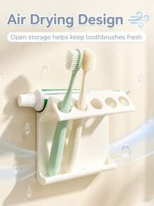 1pc Multi-Functional Kitchen And Bathroom Storage Rack Can Be Used As A Toothbrush Holder, A Multi-Functional Drainer, And A Wall-Mounted Storage Rack. Suitable For Bathrooms And Kitchens, It Is Simple, Beautiful, Stylish, And Practical. - Multicolor - View 5