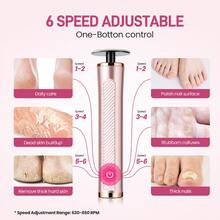 Personal Care Electronics 2-In-1 Electric Foot & Hand Remover, Rechargeable Foot Grinder With 10 Replacement Sanding Discs, Portable Electric Foot File For Toenail & Foot Care, Home & Salon Use - Multicolor - View 3