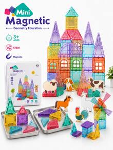 Magnetic Building Blocks 40/51/70pcs Set Magnetic Construction Blocks Set Magnetic Game Board STEM Education Building Stacking Game Montessori Learning Toys For Kids Boys Girls Gift Helps Develop Children's Hands-On Skills, Creative Learning Puzzle Gift - Multicolor - View 2