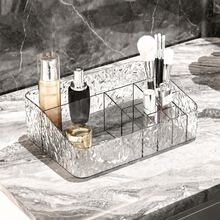 Transparent Cosmetic Storage Box 7-Compartment Deep Makeup Organizer Display Box Lipstick Holder Suitable For Lipsticks, Makeup Brushes, Skincare Products, Lip Gloss, Fits Vanity Countertop And Bathroom Sink - Multicolor - View 3