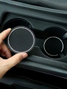 Silikonmuggunderlägg för bilens mugghållare, halkskyddande design, inlagd med strasskristaller, bas för vattenflaska i bil, halkskyddande underlägg för vattenflaska i bil, bas för vattenflaska, halkskyddande underlägg för bilinteriör, bilinteriörtillbehör - Allmänt ändamål - Visa 12