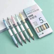 Jelly Color Click Neutral Pen, Highly Attractive Morandi Color Series Bullet Tip 0.5mm Black Quick-Dry Smooth Ink Flow Student Exam Writing Pen, Minimalist Ins Style Office Signature Pen, Stationery Set - Sets - View 5