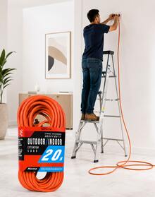 Heavy-Duty 20m Electrical Extension Cord - Orange - View 4