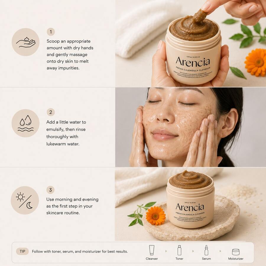 Arencia Fresh Calendula Mochi Cleanser 120g - Deep Cleansing - View 1