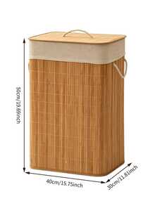 1 قطعة سلة غسيل من الخيزران / سلة غسيل بغطاء - مع بطانة قابلة للإزالة والغسيل من الكتان والقطن - مقابض من الحبل - سعة كبيرة - قوية ومتينة - سلة تخزين الملابس مقاومة للغبار - مناسبة للحمام وغرفة الغسيل وغرفة النوم والشقة - مواصفات متعددة - مشاهدة 14
