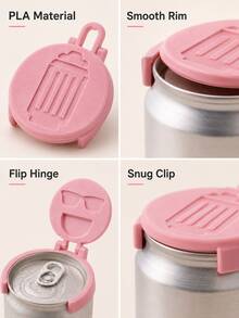 PLA Beverage Can Lid With Flip Cover, Dust And Insect Proof Cover, Suitable For Soda Water And Narrow Mouth Beer Cans, Multiple Colors Available, Picnic, Travel And Home Party Camping Accessory (Not For Food Contact) - Multicolor - View 7