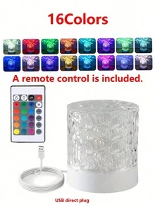 USB Plug-In Dynamic Light Effect Night Light, Cylindrical Water Ripple Design, Rotatable Light, 3 Colors & 16 Colors Optional, Atmosphere Projection Lamp, Suitable For Birthday Photography, Outdoor Camping, Bedroom, Hallway, Living Room Home Decor - Cylindrical Water Ripples - View 12