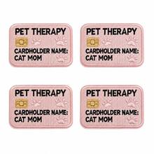 1pc/2pcs/3pcs/4pcs Pet Therapy Cat Mom Embroidered Iron On Patch, Funny Credit Card Style Sew‑On Applique For Jackets Backpacks Hats, Cat Lover Gift - Multicolor - View 11