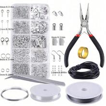 1 Pliers + 1 Ring Hoop/750pcs Jewelry Making Set, For DIY Necklace, Earrings, Bracelet Jewelry Making, Jewelry Repair Tool Set And Jewelry Accessories, Suitable For Adults And Beginners. (Some Items Come With Tools, Some Without) - Color Mixing - View 3