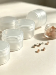 10pcs Solid Color PP Minimalist 10g Travel Dispenser Bottles, Portable Powder & Cream Containers, Empty Plastic Sample Jars, Round Cosmetic Jars For Cream, Lotion, Powder, Travel Storage, Leak-Proof Travel Containers - Clear - View 3