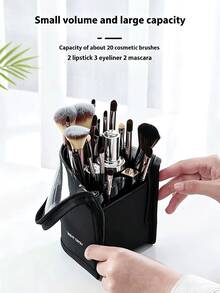 1pc Zipper Makeup Brush Bag, Transparent PVC Waterproof Travel Makeup Brush Storage Bag, Portable Makeup Brush Holder, Professional Makeup Bag, Artist Supplies Organizer, Essential For Home, Gift, Vacation And Travel, Foldable Makeup Brush Cup - Multiple Styles - View 9