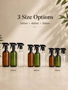 300/400/500ml 可重複填充塑膠噴霧瓶，空波士頓圓瓶附可調節細霧與噴流式扳機噴頭，多用途可重複使用噴霧器，適用於清潔液、植物噴霧、美髮護理、空氣清新劑、園藝與居家 - 彩色 - 查看 11