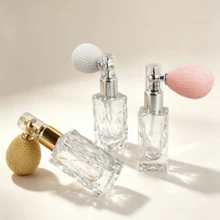 Refillable Glass Empty Perfume Spray Bottle, Suitable For Travel, Leak Proof Cosmetic Storage Containers, Multi Color Gold Silver Pink Air Bulb Design, Easy To Refill Empty Perfume Bottle, Very Suitable For Daily Birthday Anniversary Celebrations - Multicolor - View 2