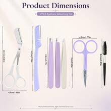 MONKIDS 7pcs Eyebrow Grooming Tool Set, Tweezers, Scissors, Brush Full Set, Can Trim, Pluck, Shave Excess Hair, Shape Clean And Defined Eyebrows, Stainless Steel Makeup Tools, Beginner Eyebrow Grooming And Plucking, Portable Home Makeup Set - Multicolor - View 10