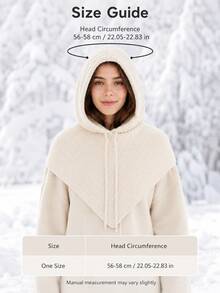 Women's Knitted Hooded Scarf, Adjustable Drawstring, Warm Winter Hat & Neck Warmer, Solid Color Pullover Shawl, Ear Protection Design, Suitable For Autumn Travel, Hiking And Camping, Christmas Gift For Women - Multicolor - View 10