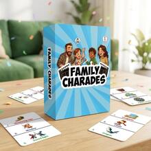 Family Charades Card Game, 55 Pcs Guessing Acting Game For Adults, Fun Interactive Party Game For Halloween Christmas Holiday Gathering, Family Game Night, Birthday Party, Ideal Entertainment Gift For 4+ Players,14+ - Multicolor - View 1