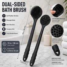 Long Handle Double-Sided Bath Brush, Suitable For Back Cleaning, Dry And Wet Use, Soft Multi-Function Bath Brush - Multi-color - View 4