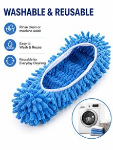 Ultra-Fine Fiber Household Cleaning Mop, Slipper-Style Floor Cleaning Tool, Soft Washable Reusable Shoe Covers - Multiple Styles and Colors - View 6