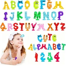 Soft Silicone Suction Cup Alphabet Number Blocks, Fidget Sensory Toy, Letters & Numbers Preschool Learning Educational Toy, Kids Interactive Game Toy - Multicolor - View 1
