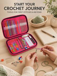 Complete Crochet Set With Storage Box, 100pcs Colorful Crochet Hooks Set, DIY Knitting Craft Supplies For Beginners, Portable Handmade Tool Storage Box, For Making Sweaters, Scarves, Blankets - Crochet Kit - View 4
