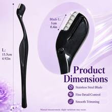 MONKIDS 8 buah Pisau Cukur Alis Stainless Steel dengan Tutup Pelindung, Pemangkas Alis Mikro-Pisau Portabel, Alat Rias Pembentuk Alis Presisi dan Penghapus Bulu Wajah yang Ramah untuk Pemula - Hitam - View 7
