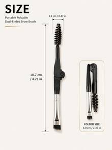 4pcs Foldable Dual-Ended Eyebrow Brushes, Portable Angled Eyebrow Brush & Comb, Compact Makeup Tool For Eyebrow Shaping, Filling, Grooming, Travel And Daily Use - Multicolor - View 6